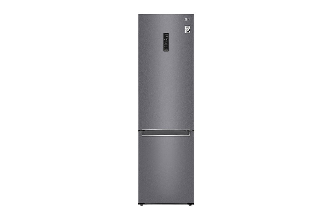 LG Combină frigorifică | Clasa E | 384 L | Total No Frost | Compresor Smart Inverter 10 ani Garanție | Door Cooling | Gri metalizat, Front-image, GBB62DSHMN