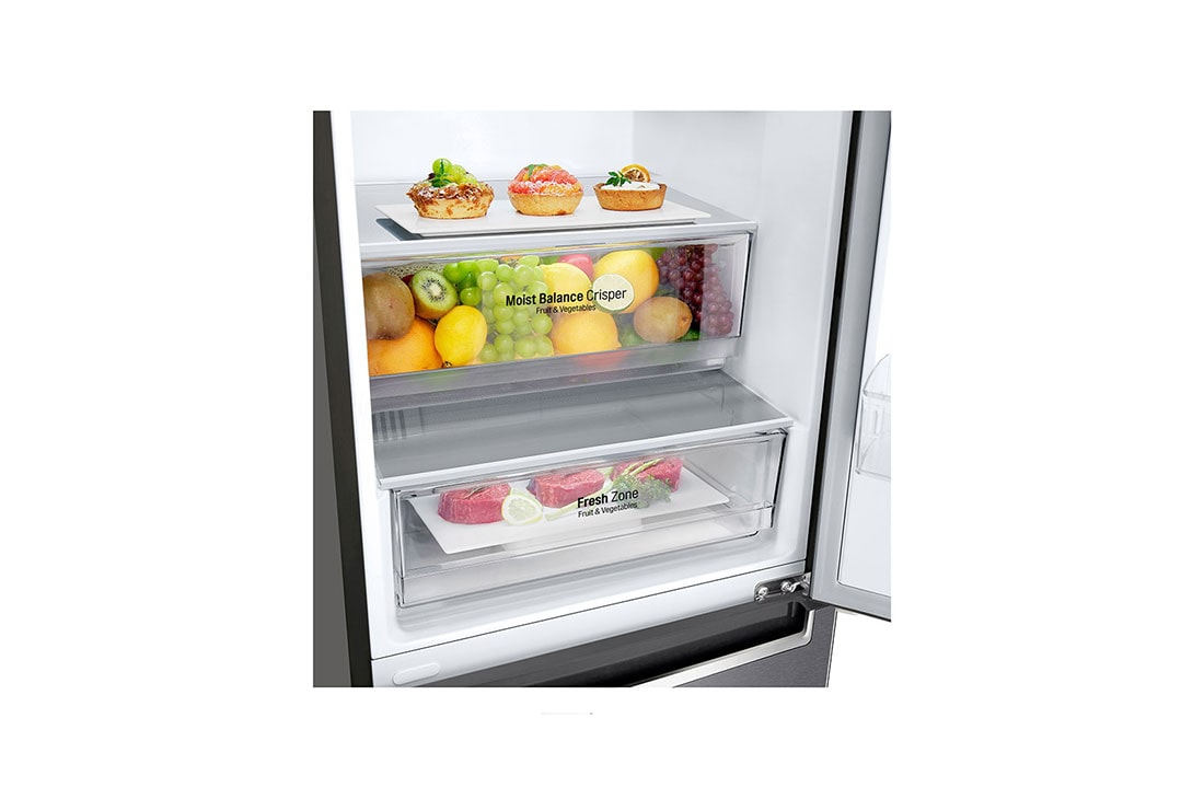 LG Combină frigorifică | Clasa E | 384 L | Total No Frost | Compresor Smart Inverter 10 ani Garanție | Door Cooling | Gri metalizat, Drawer_Food1, GBB62DSHMN, thumbnail 8