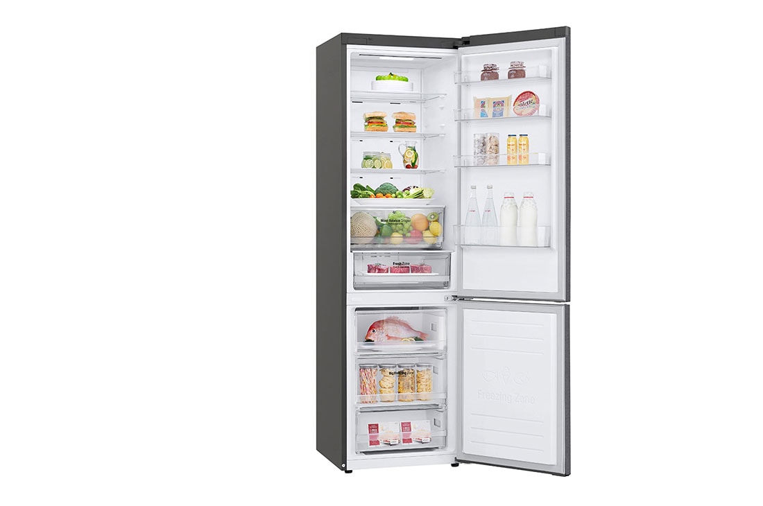 LG Combină frigorifică | Clasa E | 384 L | Total No Frost | Compresor Smart Inverter 10 ani Garanție | Door Cooling | Gri metalizat, LeftSideOpen_Food1, GBB62DSHMN, thumbnail 11