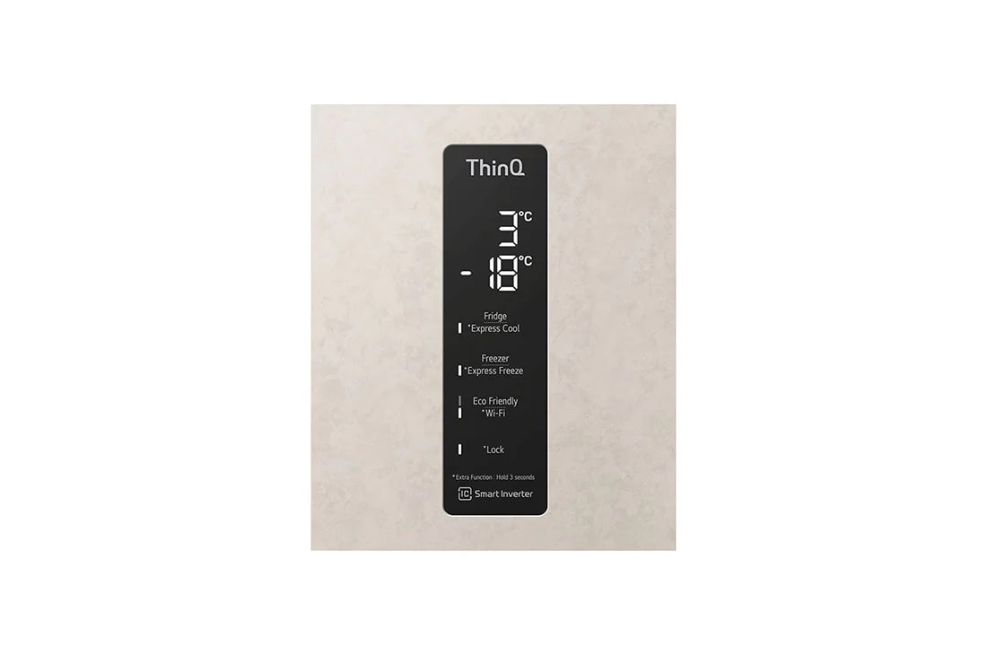 LG Combină frigorifică | Clasa E | 384 L | Total No Frost | Compresor Smart Inverter 10 ani Garanție | Door Cooling | ThinQ™ | Bej, LCD Display, GBB62SEHMN, thumbnail 9