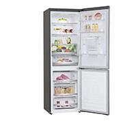 LG Combină frigorifică | Clasa E | 336 L | Total No Frost | Compresor Smart Inverter 10 ani Garanție | Door Cooling | ThinQ™ | Gri metalizat, Right side view with food , GBF71PZDMN, thumbnail 11