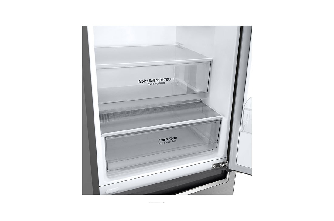 LG Combină frigorifică | Clasa E | 341 L | Total No Frost | Compresor Smart Inverter 10 ani Garanție | DoorCooling™ | ThinQ™ | Gri metalizat, Left side Close up View, GBB61PZHMN, thumbnail 8