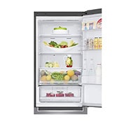 LG Combină frigorifică | Clasa E | 341 L | Total No Frost | Compresor Smart Inverter 10 ani Garanție | DoorCooling™ | ThinQ™ | Gri metalizat, Close Up Front View Door open with food, GBB61PZHMN, thumbnail 6