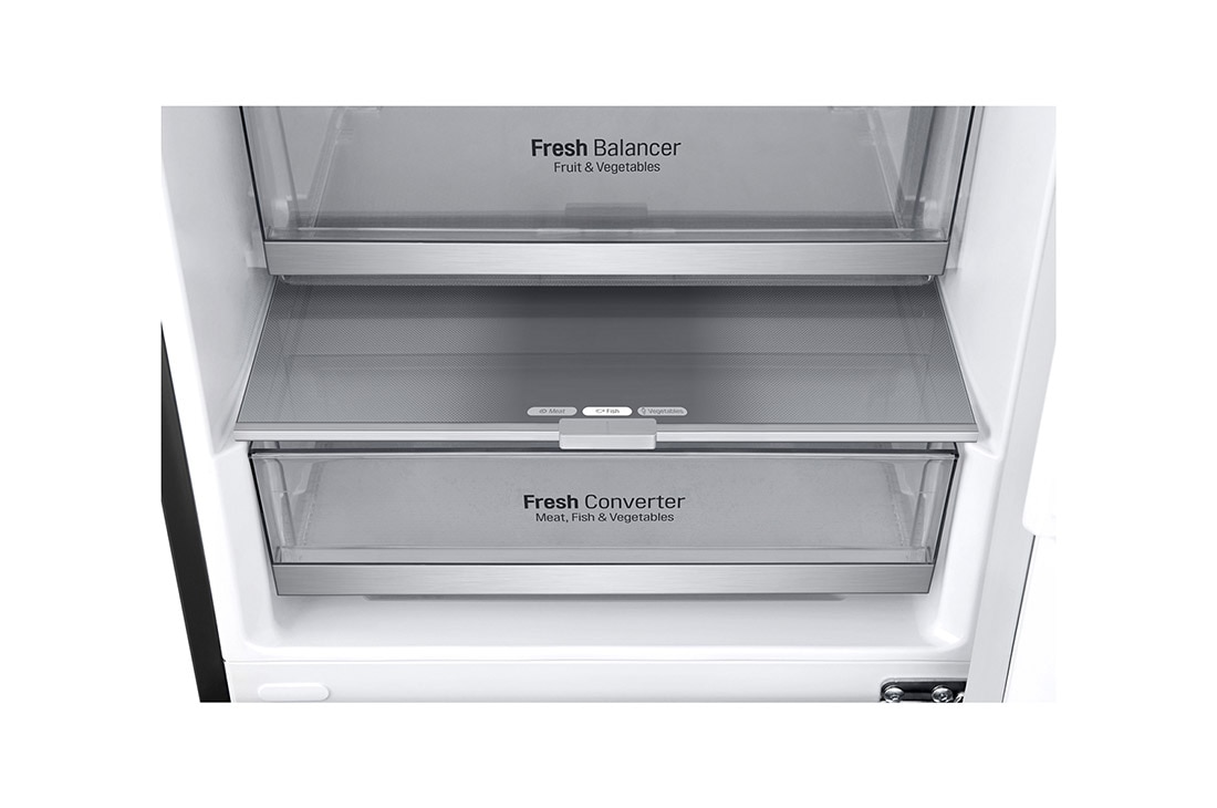 LG Combină frigorifică | 384 L | Compresor Centum System 20 ani Garanție | Clasa C | DoorCooling+™ | Metal Touch Display | ThinQ™ | Negru mat, TopDrawer_Fruit image, GBB92MCACP, thumbnail 5