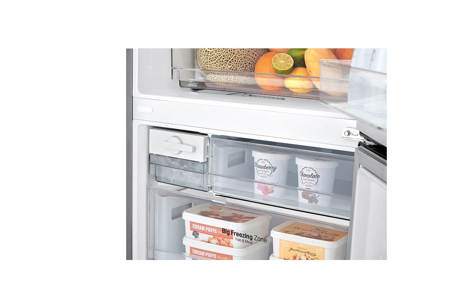 LG Combină frigorifică | 451 L | Compresor Smart Inverter 10 ani Garanție | Clasa E | DoorCooling™ | Wifi | Gri metalizat, Detail View2, GBB566PZHMN