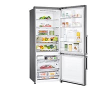 LG Combină frigorifică | 446 L | Compresor Smart Inverter 10 ani Garanție | Clasa E | DoorCooling™ | ThinQ™ | Gri metalizat, Right view with door open, GBF567PZCMB, thumbnail 11