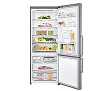 LG Combină frigorifică | 446 L | Compresor Smart Inverter 10 ani Garanție | Clasa E | DoorCooling™ | ThinQ™ | Gri metalizat, Front image with door open, GBF567PZCMB, thumbnail 2