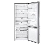 LG Combină frigorifică | 446 L | Compresor Smart Inverter 10 ani Garanție | Clasa E | DoorCooling™ | ThinQ™ | Gri metalizat, Front image with door open, GBF567PZCMB, thumbnail 3