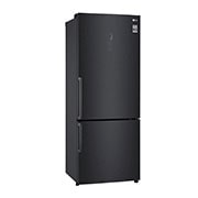 LG Combină frigorifică | 451 L | Total No Frost | Clasa E | Compresor Smart Inverter 10 ani Garanție | DoorCooling™ | ThinQ™ | Negru mat, Left view , GBB569MCAMB, thumbnail 12