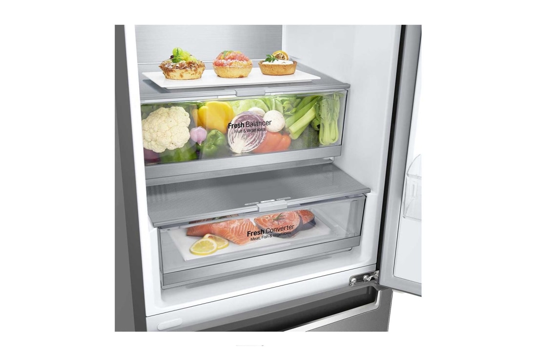 LG Combină frigorifică | Clasa C | 384 L | Total No Frost | Compresor Linear Inverter 10 ani Garanție | Door Cooling | SmartThinQ™ | Gri metalizat, detail image, GBB72SAUCN, thumbnail 6