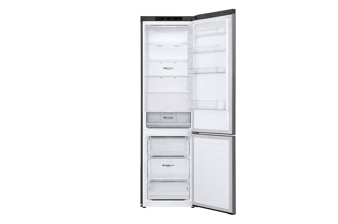 LG Combină frigorifică | Clasa D | 384 L | Compresor Smart Inverter | DoorCooling™ | LINEARCooling™ | Grafit Inchis, front open view, GBP62DSSGR, thumbnail 3