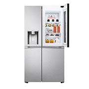 LG Frigider LG,  Side by Side, Door-in-Door™, InstaView™, 635 L, LINEARCooling™, DoorCooling+™ , UVnano™, Wi-Fi, vedere frontală capac deschis cu mâncăruri, GSXV91MBAF, thumbnail 10