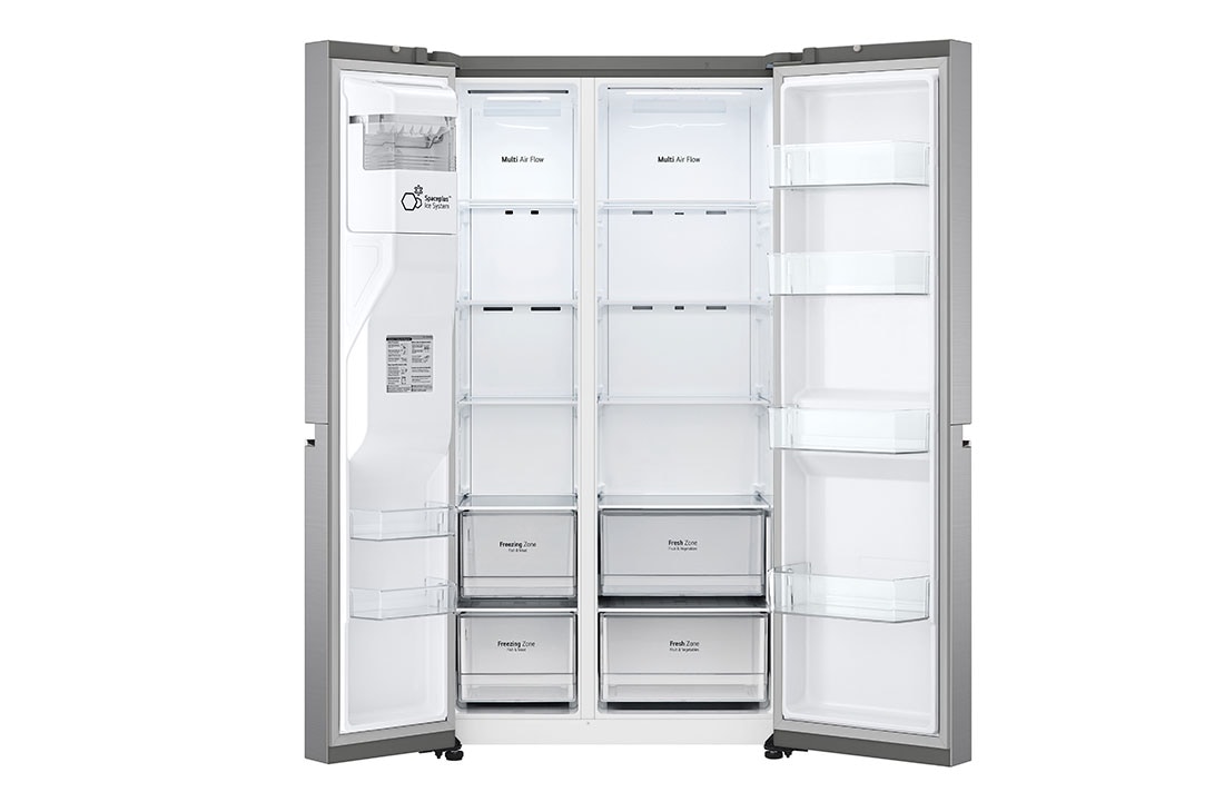 LG Side by Side LG, 635 L,  LINEARCooling™, DoorCooling+™, ThinQ™, vedere frontală deschisă, GSLV70PZTE, thumbnail 3