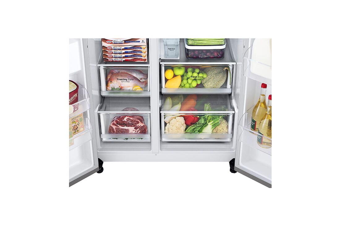 LG Frigider Side by Side | 635 L | Total No Frost | Clasa E | LINEARCooling™ | DoorCooling™  | ThinQ™, vedere i-micom, GSLV71PZTE, thumbnail 6