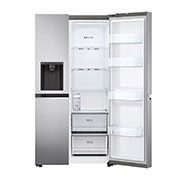 LG Frigider Side by Side | 635 L | Total No Frost | Clasa E | LINEARCooling™ | DoorCooling™  | ThinQ™, vedere frontală capac deschis cu mâncăruri, GSLV71PZTE, thumbnail 10