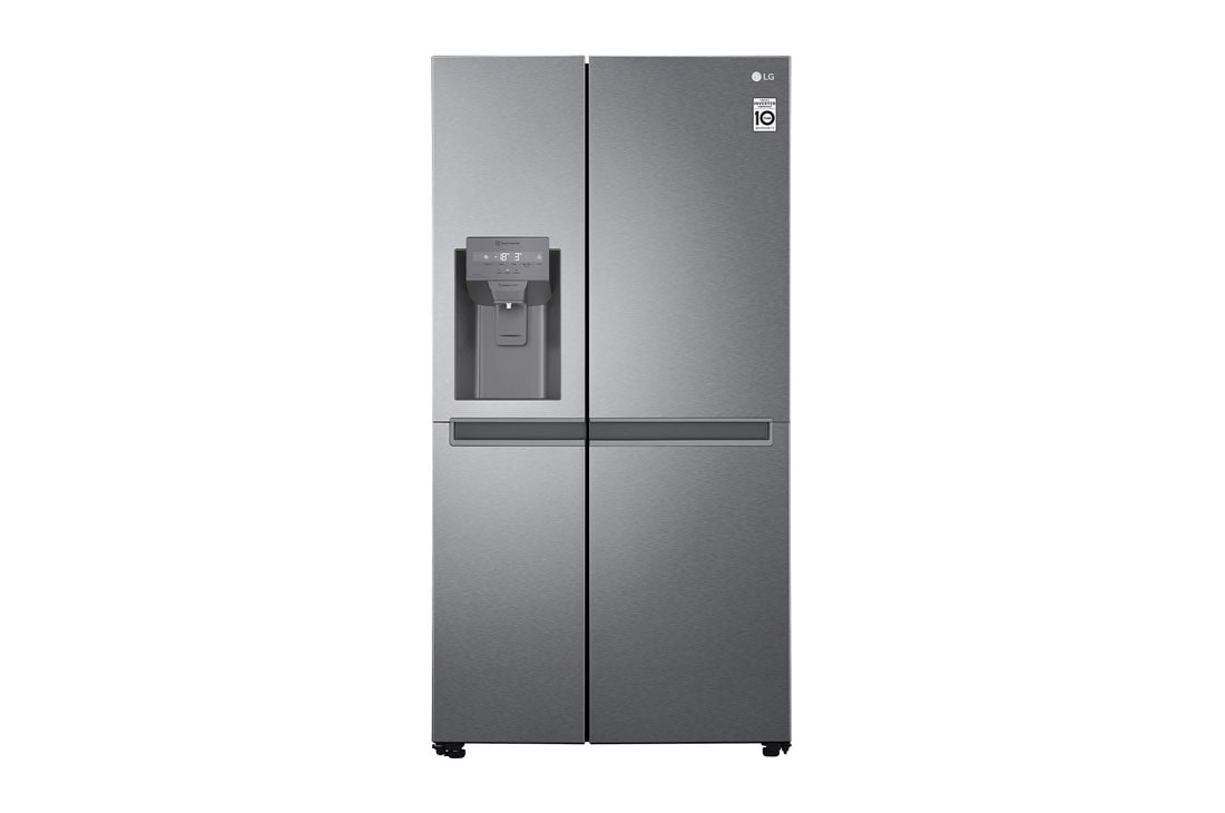 LG Frigider Side by Side | 630 L | Total No Frost | Clasa F | LINEARCooling™ | Multi-Air Flow  | Smart Diagnosis™, vedere frontală, GSLV30DSXM