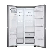 LG Frigider Side by Side | 630 L | Total No Frost | Clasa F | LINEARCooling™ | Multi-Air Flow  | Smart Diagnosis™, vedere frontală deschisă, GSLV30DSXM, thumbnail 6