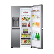 LG Frigider Side by Side | 630 L | Total No Frost | Clasa F | LINEARCooling™ | Multi-Air Flow  | Smart Diagnosis™, vedere frontală deschisă în partea dreaptă, GSLV30DSXM, thumbnail 7