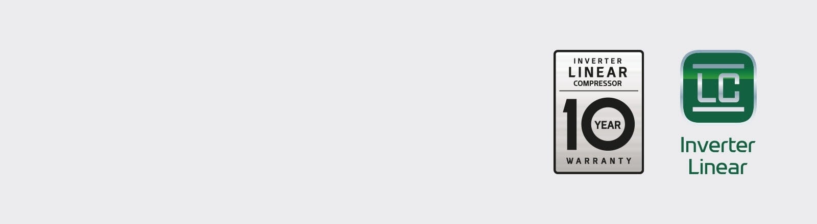 Garanția de 10 ani pentru sigla compresorului inverter inteligent se află lângă sigla Smart Inverter.