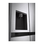 LG Frigider Side by Side | 635 L | Clasa F |  Compresor Inverter Inteligent 10 ani garantie | Smart Diagnosis™ | Multi Air Flow, vedere frontală deschisă, GSLV51PZXM, thumbnail 7