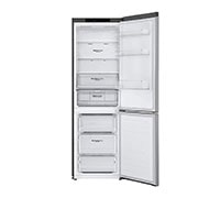 LG Combină frigorifică | Clasa C | 341 L | Compresor Smart Inverter 10 ani garanție | Door Cooling™ | SmartDiagnosis™ | Argintiu, open door side view , GBB61PZGCN1, thumbnail 3