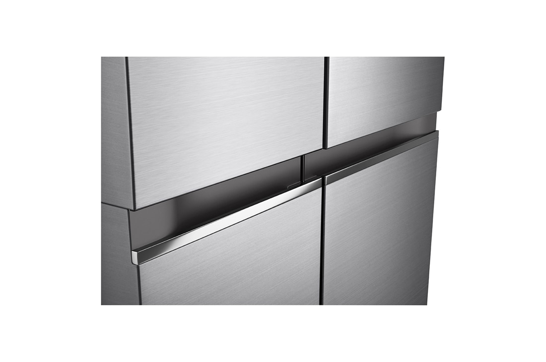 LG Side by Side LG, No Frost, 655 L, Compresor Inverter Linear, Clasa E, Argintiu, vedere frontală deschisă cu mâncăruri, GSBV70PZTE, thumbnail 3