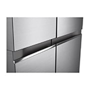 LG Side by Side LG, No Frost, 655 L, Compresor Inverter Linear, Clasa E, Argintiu, vedere frontală deschisă cu mâncăruri, GSBV70PZTE, thumbnail 3