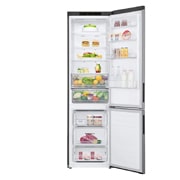 LG Combina frigorifica, 384 L, Full No Frost, Compresor Linear Inverter, Display cu LED Interior, Clasa A, 203 cm, Argintiu, Duct Food, GBP62PZNAC, thumbnail 2