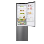 LG Combina frigorifica, 384 L, Full No Frost, Compresor Linear Inverter, Display cu LED Interior, Clasa A, 203 cm, Argintiu, Front Top Open Food, GBP62PZNAC, thumbnail 6
