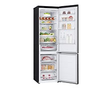 LG Combina Frigorifica, 387L, No Frost, Compresor Smart Inverter,  Display cu LED Interior, Clasa D, 203 cm, LeftSideOpen view with food, GBV7280DEV, thumbnail 12