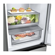 LG Combina Frigorifica LG, 387L, No Frost, Compresor Smart Inverter,  Display cu LED Interior, Clasa D, Duct view with food, GBV7280DMB, thumbnail 6