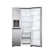 LG Frigider Side by Side, 635L, No Frost, Compresor Linear Inverter, Multi-Air Flow, front image, GSLV51PZXE, thumbnail 9
