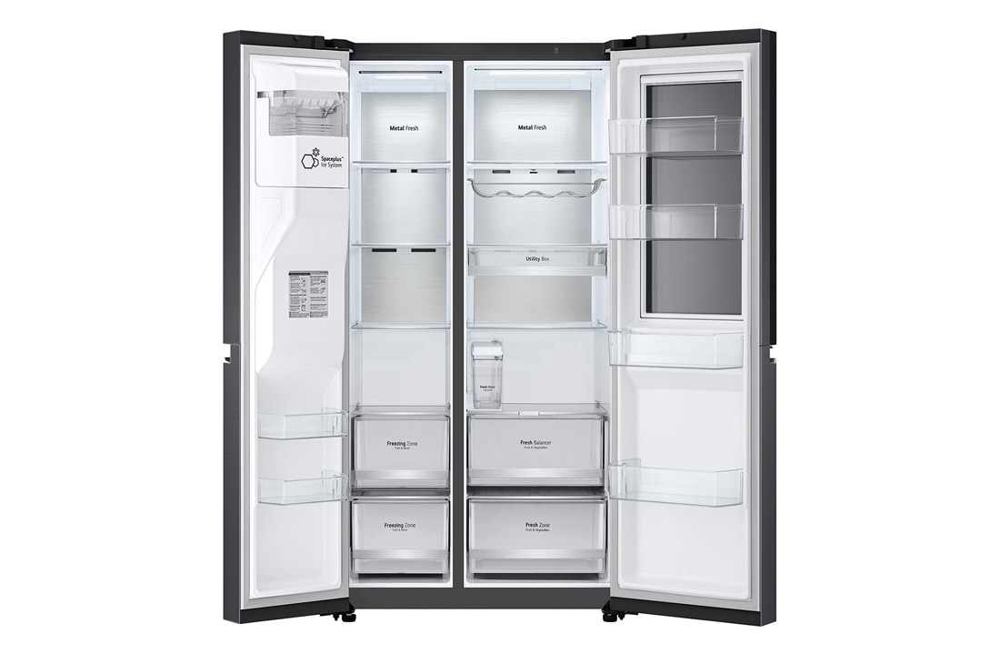 LG Frigider Side by Side cu Instaview, 635L, Compresor Linear Inverter, WI-FI, Front open image, GSXV91MCAE, thumbnail 5
