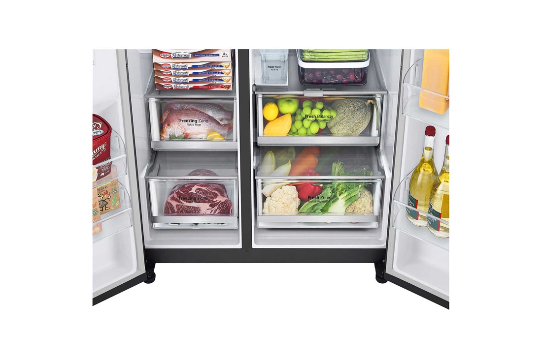 LG Frigider Side by Side cu Instaview, 635L, Compresor Linear Inverter, WI-FI, Detail 5, GSXV91MCAE, thumbnail 10