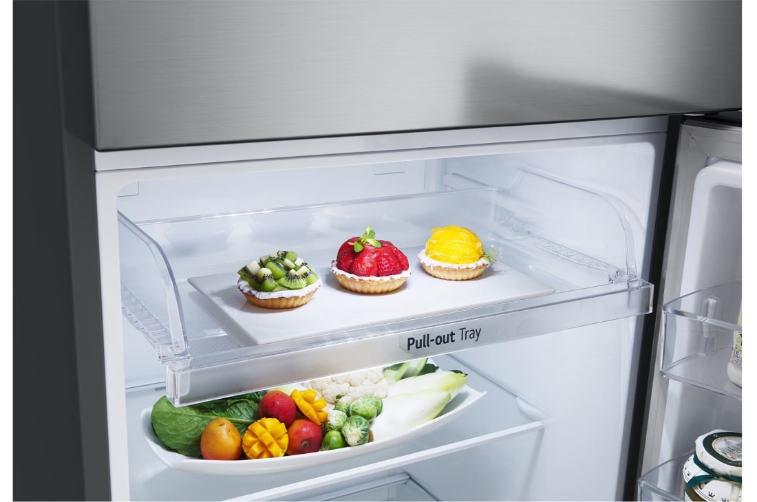 LG Frigider LG, 335L, No Frost, Compresor Smart Inverter, Multi-Air Flow, congelator superior deschis cu dozator de gheață atașat și alimente depozitate, GTBV38PZGKD, thumbnail 6