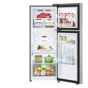 LG Frigider LG, 217 L, No Frost, Compresor Smart Inverter, Multi-Air Flow, Front all door open with food, GTBV22PYGKD, thumbnail 3