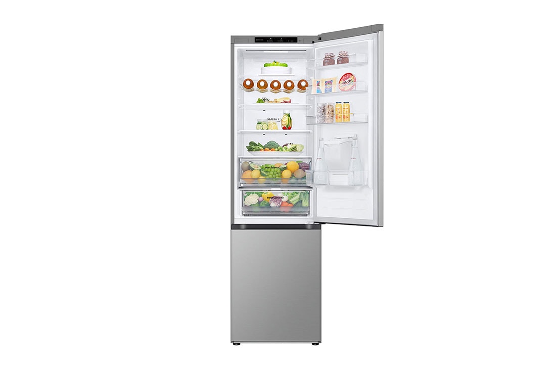 LG Combină Frigorifică LG, 386L, No Frost, Compresor Smart Inverter, Door Cooling™, open door with food , GBF3202DPY, thumbnail 4