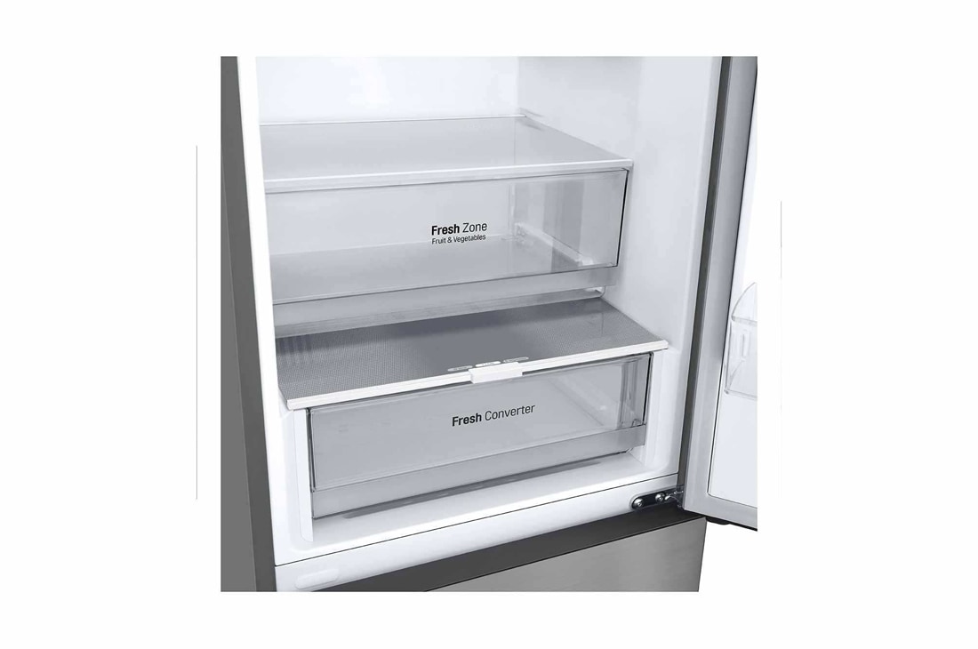 LG Combină Frigorifică LG, 387L, No Frost, Compresor Smart Inverter,  Door Cooling+™ , open door with food, GBV22NCCPY, thumbnail 9