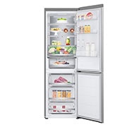 LG Combină Frigorifică LG, 344L, No Frost, Compresor Smart Inverter,  Door Cooling+™, Wi-Fi, open door front view with food , GBV7170EPY, thumbnail 2