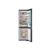 LG Frigider LG MoodUP™ cu InstaView , 352L, Compresor Smart Inverter, Wi-Fi, Linear Cooling™ , door open view with food, GBG719MDNN, thumbnail 3