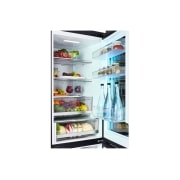 LG Frigider LG MoodUP™ cu InstaView , 352L, Compresor Smart Inverter, Wi-Fi, Linear Cooling™ , Open view with food, GBG719MDNN, thumbnail 6