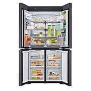 LG Frigider MoodUP™ LG, InstaView™, 617L, Linear Cooling™ , half door open without food , GMV960NNME, thumbnail 8