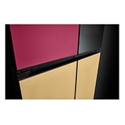 LG Frigider MoodUP™ LG, InstaView™, 617L, Linear Cooling™ , left door open with food , GMV960NNME, thumbnail 11
