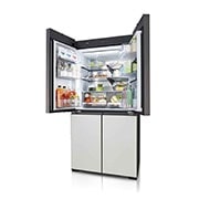 LG Frigider MoodUP™ LG, InstaView™, 617L, Linear Cooling™ , right  door open with food , GMV960NNME, thumbnail 12