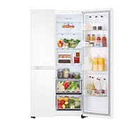 LG Side by Side LG, No Frost, 664 L, Compresor Smart Inverter, LINEARCooling™, front left open food, GSBC40SWPE, thumbnail 4