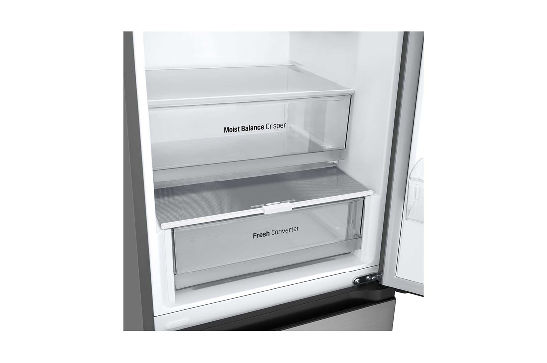 LG Combină Frigorifică LG, 387L, Door Cooling, Compresor Smart Inverter, Wi-Fi , Duct view with food, GBV3210DPY, thumbnail 7