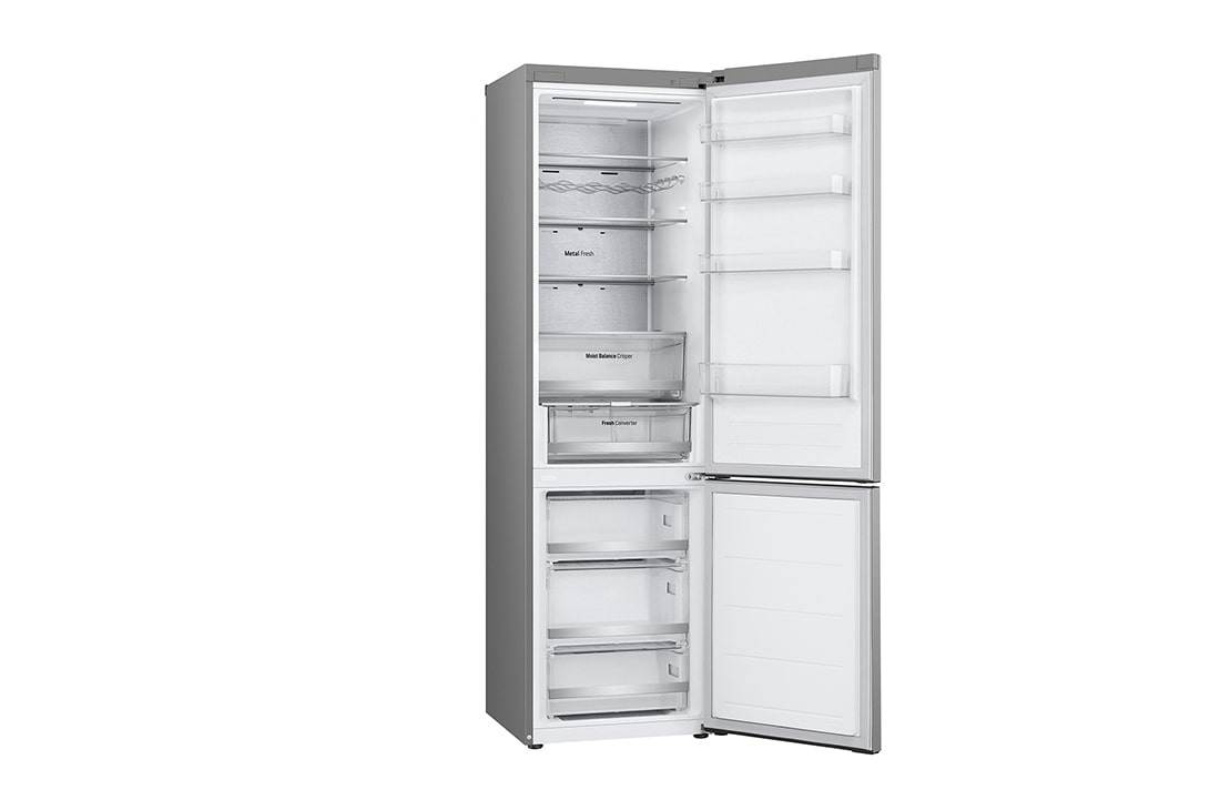 LG Combină Frigorifică LG, 387L, No Frost, LinearCooling™, Wi-Fi, Vedere din laterala stângă (plin cu alimente, ușa deschisă), GBV5250EPY, thumbnail 6