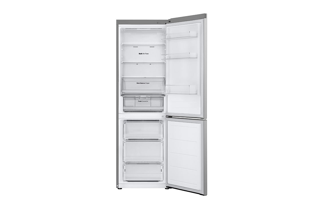 LG Combină Frigorifică LG, 344L, No Frost, Compresor Smart Inverter™, LinearCooling™, Wi-Fi, Vedere din laterala stângă (fără alimente, ușa deschisă), GBV3110EPY, thumbnail 4