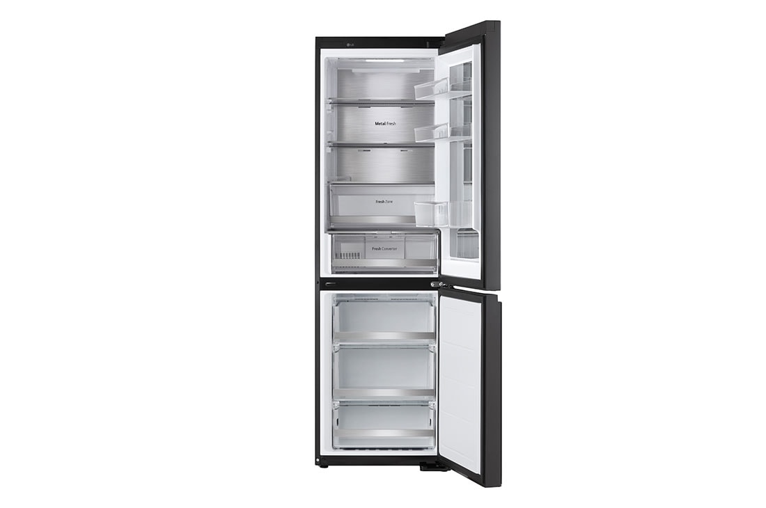 LG Frigider LG cu InstaView™, 349L, Compresor Smart Inverter, Wi-Fi, Door Cooling+™, Door open view with out food, GBG5160CEV, thumbnail 3