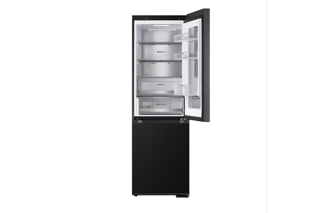 LG Frigider LG cu InstaView™, 349L, Compresor Smart Inverter, Wi-Fi, Door Cooling+™, Top door open view with out food, GBG5160CEV, thumbnail 5